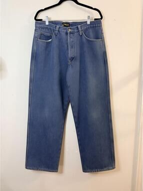 Stanley Jeans Mens 36x32 Blue Denim Fleece Lined Straight Leg Workwear Pants